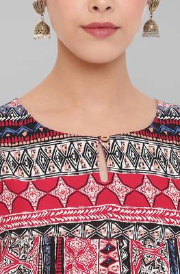 Janasya Multicolor printed viscose rayon tunics 5