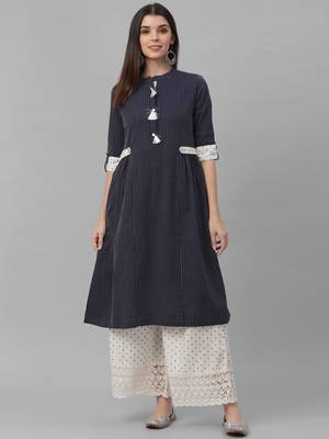 Printed Dobby Kurta with Palazzo 2
