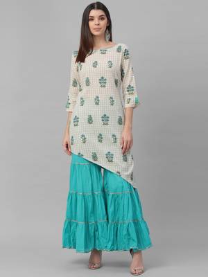 Printed Kurta with Sharara Pants 2