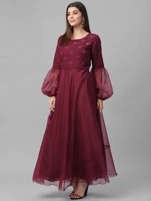 Foil Printed Organza Dress 3