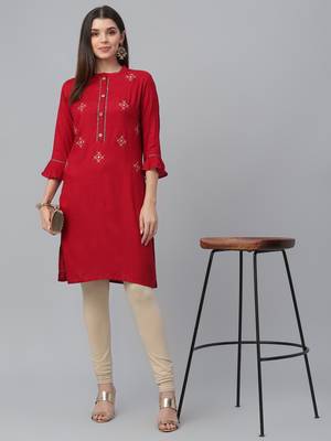 Embroidered Rayon Dobby Kurta 1