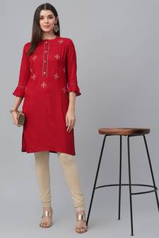 Embroidered Rayon Dobby Kurta