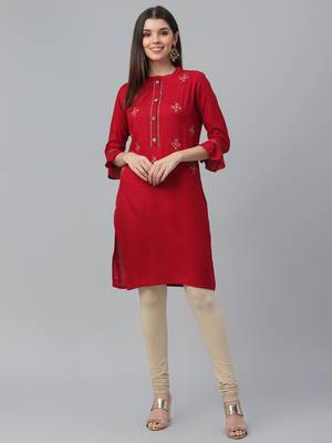 Embroidered Rayon Dobby Kurta 2