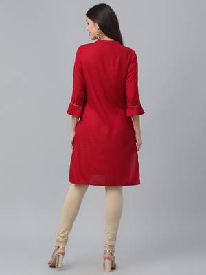 Embroidered Rayon Dobby Kurta 4