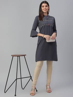 Embroidered Cotton Flex Kurta 1
