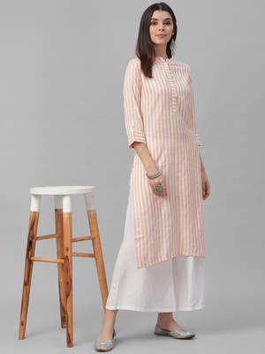 Stripe Printed Yard Dyed Kurta 1