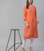 Printed Rayon Slub Kurta