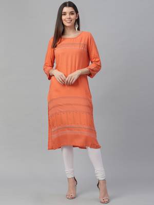 Printed Rayon Slub Kurta 2
