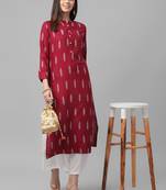 Printed Rayon Slub Kurta