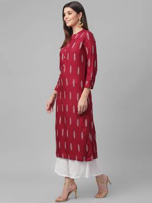 Printed Rayon Slub Kurta 3