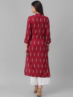 Printed Rayon Slub Kurta 4