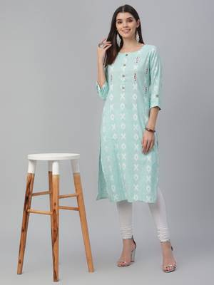 Printed & Handwork Cotton Kurta 1