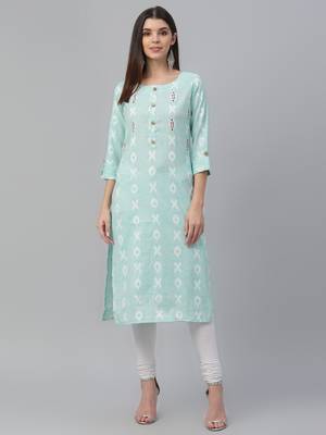 Printed & Handwork Cotton Kurta 2