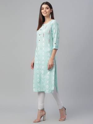 Printed & Handwork Cotton Kurta 3