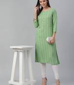 Printed & Handwork Rayon Kurta