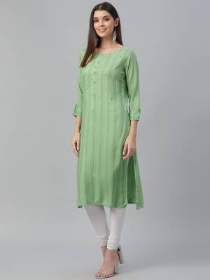 Printed & Handwork Rayon Kurta 3