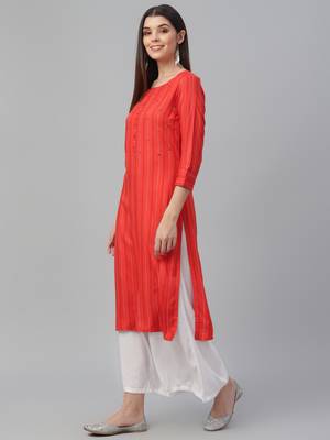 Printed & Handwork Rayon Kurta 3
