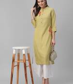 Embroidered Cotton Slub Kurta