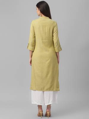 Embroidered Cotton Slub Kurta 4