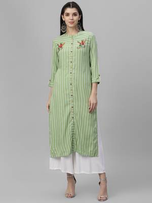 Embroidered Rayon Kurta 2
