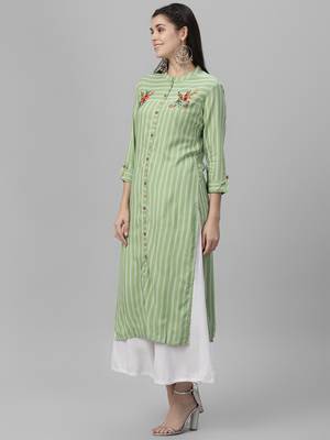 Embroidered Rayon Kurta 3