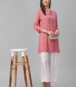 Embroidered Rayon Short Kurta