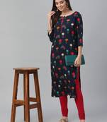Floral Printed Rayon Kurta