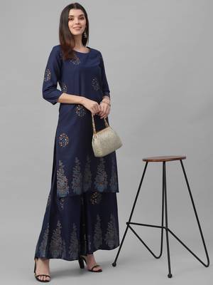Gold Foil Printed Kurta Set 1