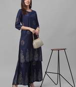 Gold Foil Printed Kurta Set