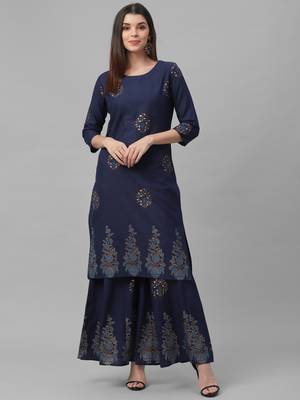 Gold Foil Printed Kurta Set 2