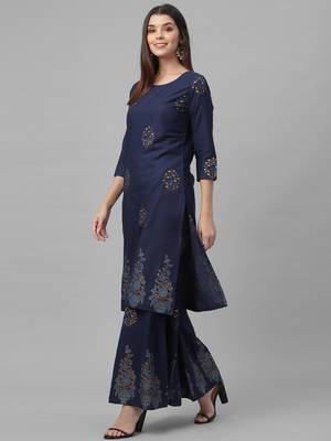 Gold Foil Printed Kurta Set 3