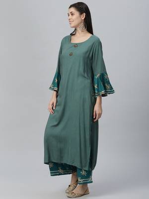 Printed Kurta and Palazzo Set 3