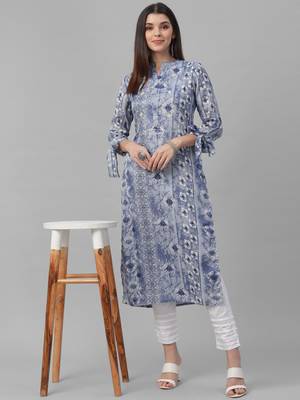 Printed Jute Textured Fabric Kurta 1