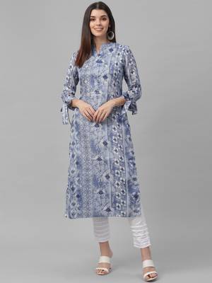 Printed Jute Textured Fabric Kurta 2