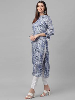 Printed Jute Textured Fabric Kurta 3