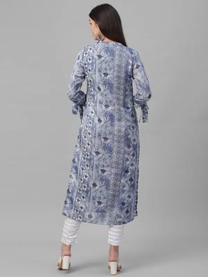 Printed Jute Textured Fabric Kurta 4