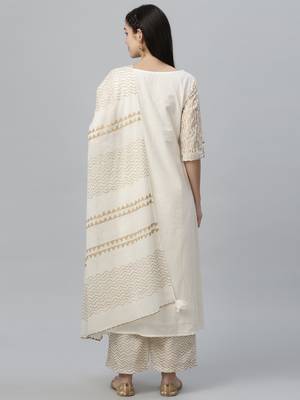 Foil Printed Chanderi Kurta and Palazzo Set 4