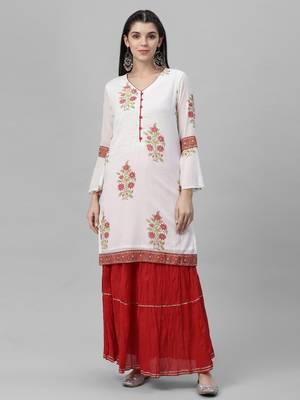 Embroidered Kurta and Skirt Set 2