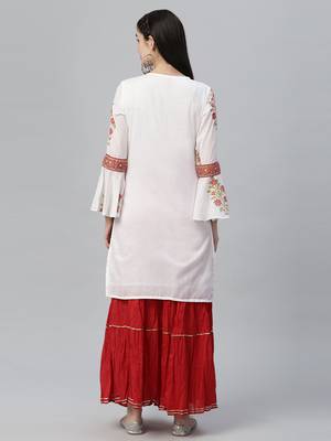 Embroidered Kurta and Skirt Set 4