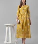 Silver Foil Printed Cotton Dress