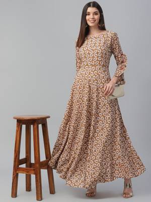 Rayon Floor Length Dress 1