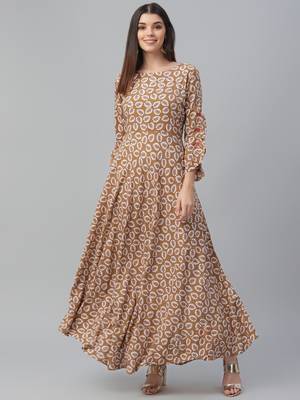 Rayon Floor Length Dress 2