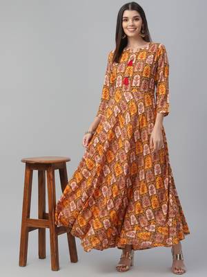 Rayon Floor Length Dress 1