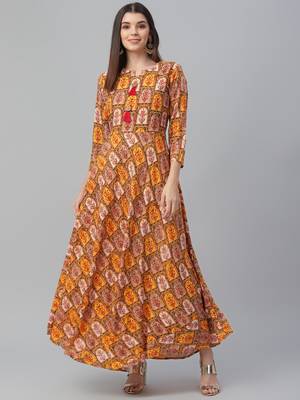 Rayon Floor Length Dress 2