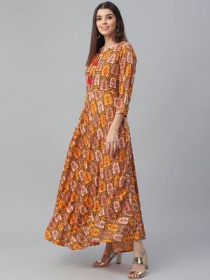 Rayon Floor Length Dress 3