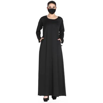 Simple Black Inner Abaya In Nida Fabric 2