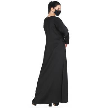 Simple Black Inner Abaya In Nida Fabric 6