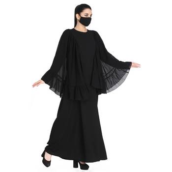 Designer Abaya With Bell Sleeves 3