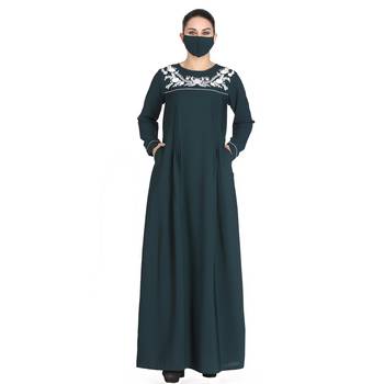 Embroidered Abaya With Matching Hijab 1