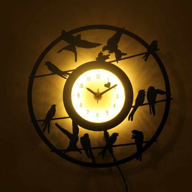 Fufuh LED Wall Clock for Home, for Bird Lovers, Dial 10 cms, Design 30 cms Longest Side…